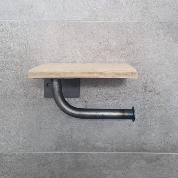 The Smart Toilet Paper Holder Matte White - Light Oak