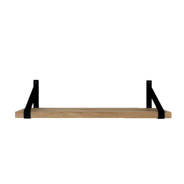Industrial Shelf Brackets with Oak Shelf - 25 cm