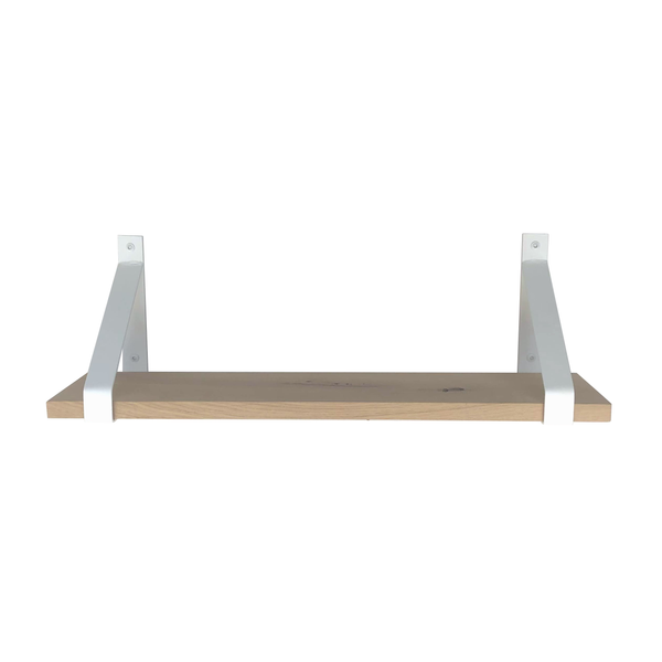 Industrial Shelf Brackets with Oak Shelf - 25 cm