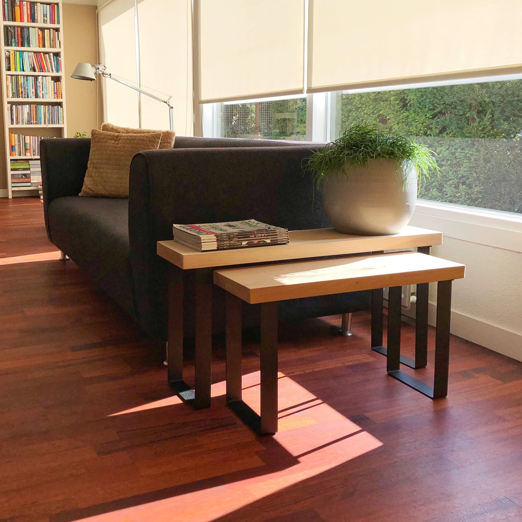 Tables d'appoint intelligentes noires mates (ensemble)