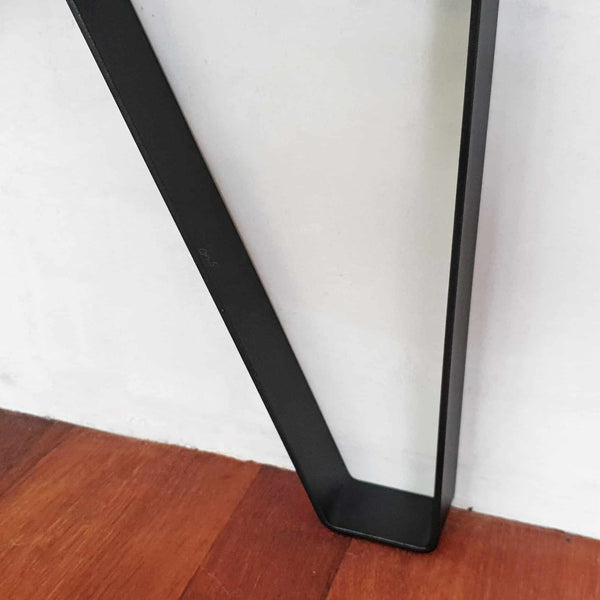 Industrial Side Table Four Legs Matte Black