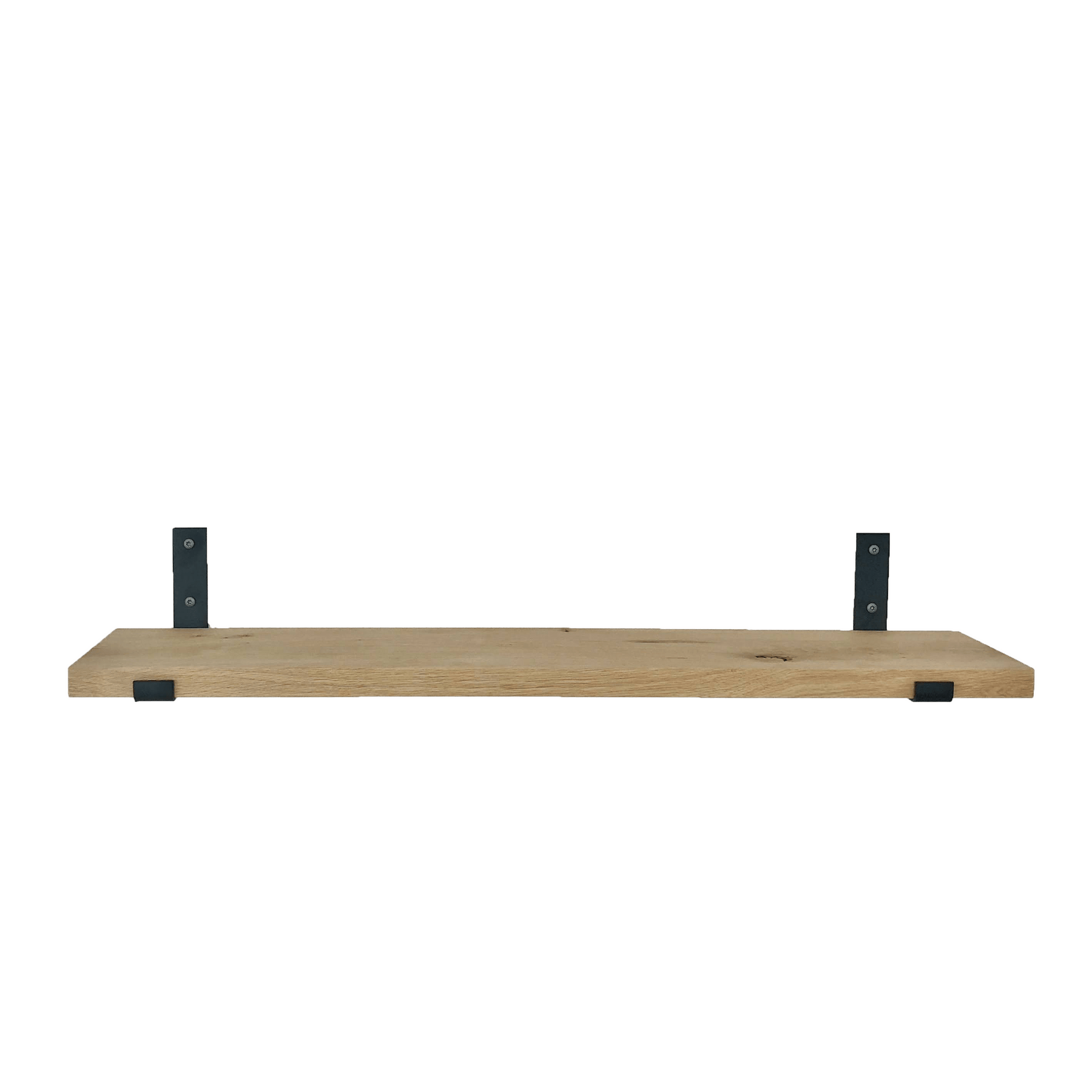 The Industrial L-shaped Shelf Brackets UP with Oak Shelf - 20 cm
