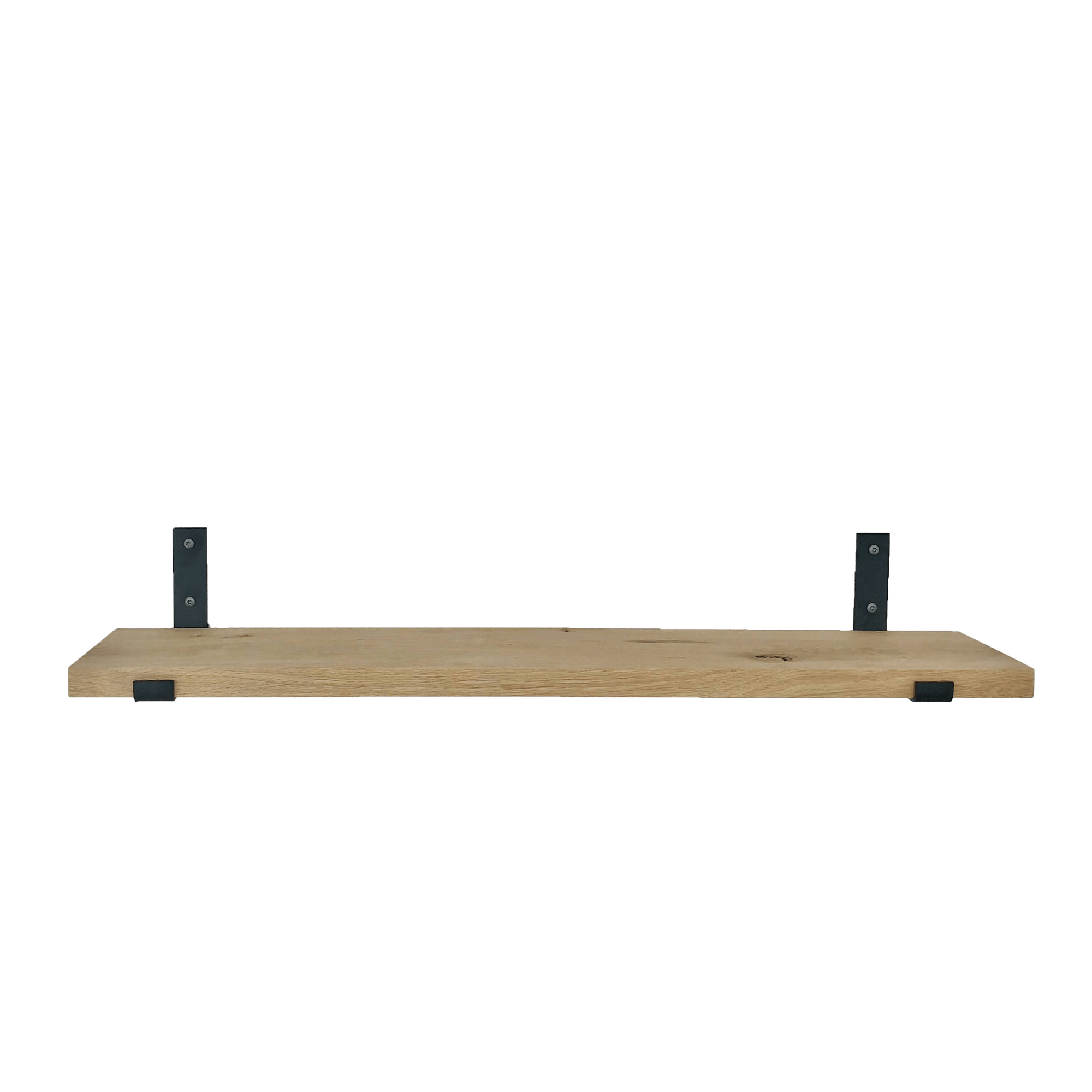 The Industrial L-shaped Shelf Brackets UP with Oak Shelf - 20 cm