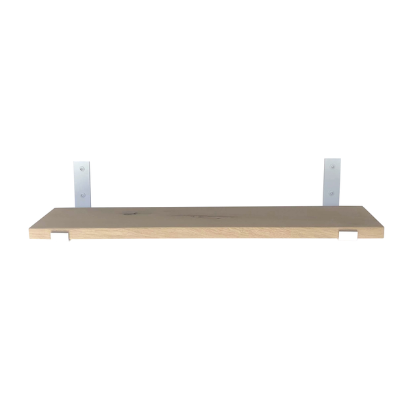 The Industrial L-shaped Shelf Brackets UP with Oak Shelf - 20 cm