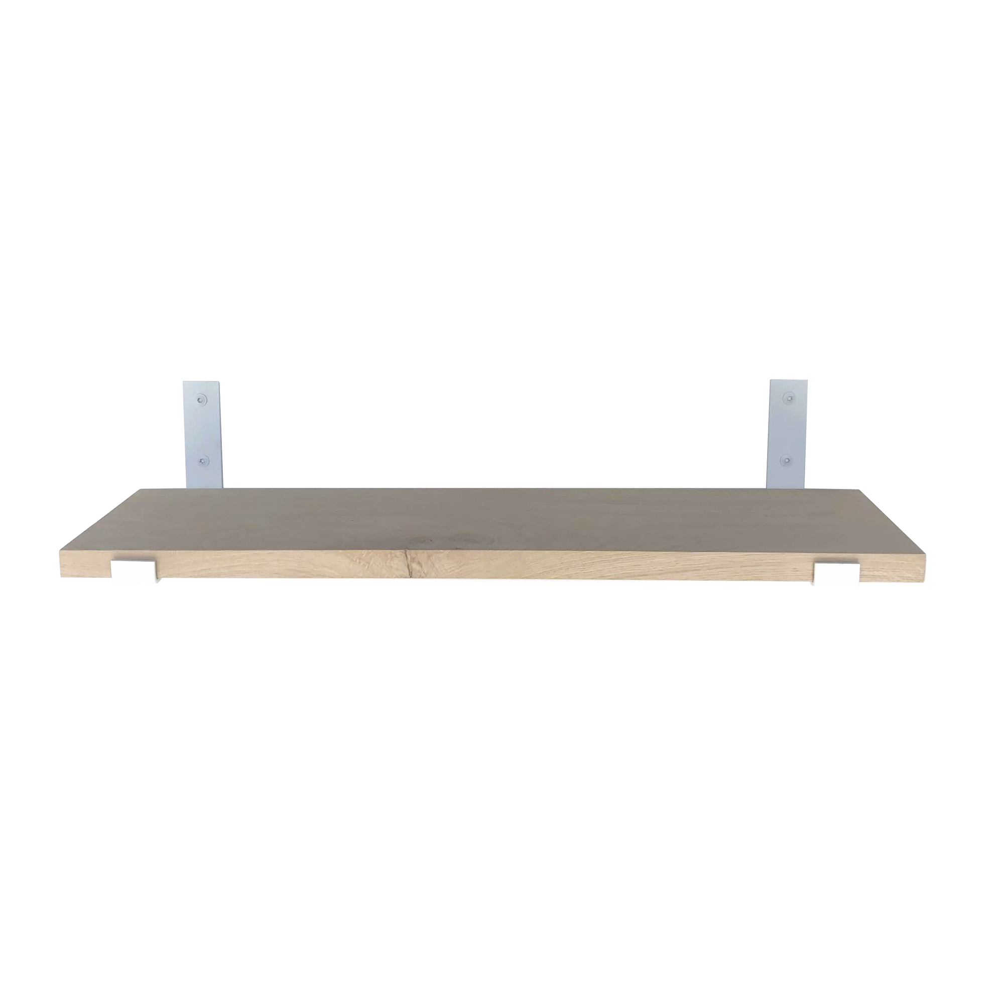 The Industrial L-shaped Shelf Brackets UP with Oak Shelf - 25 cm