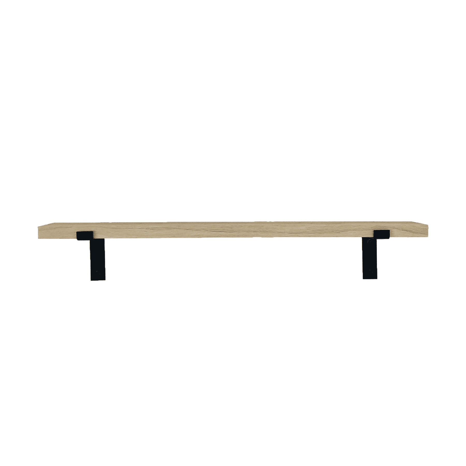 The Industrial L-shaped Shelf Brackets with Oak Shelf - 15 cm