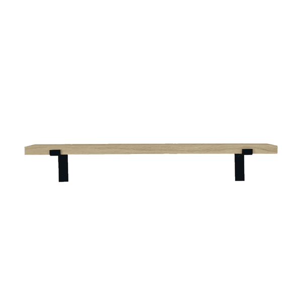 The Industrial L-shaped Shelf Brackets with Oak Shelf - 15 cm