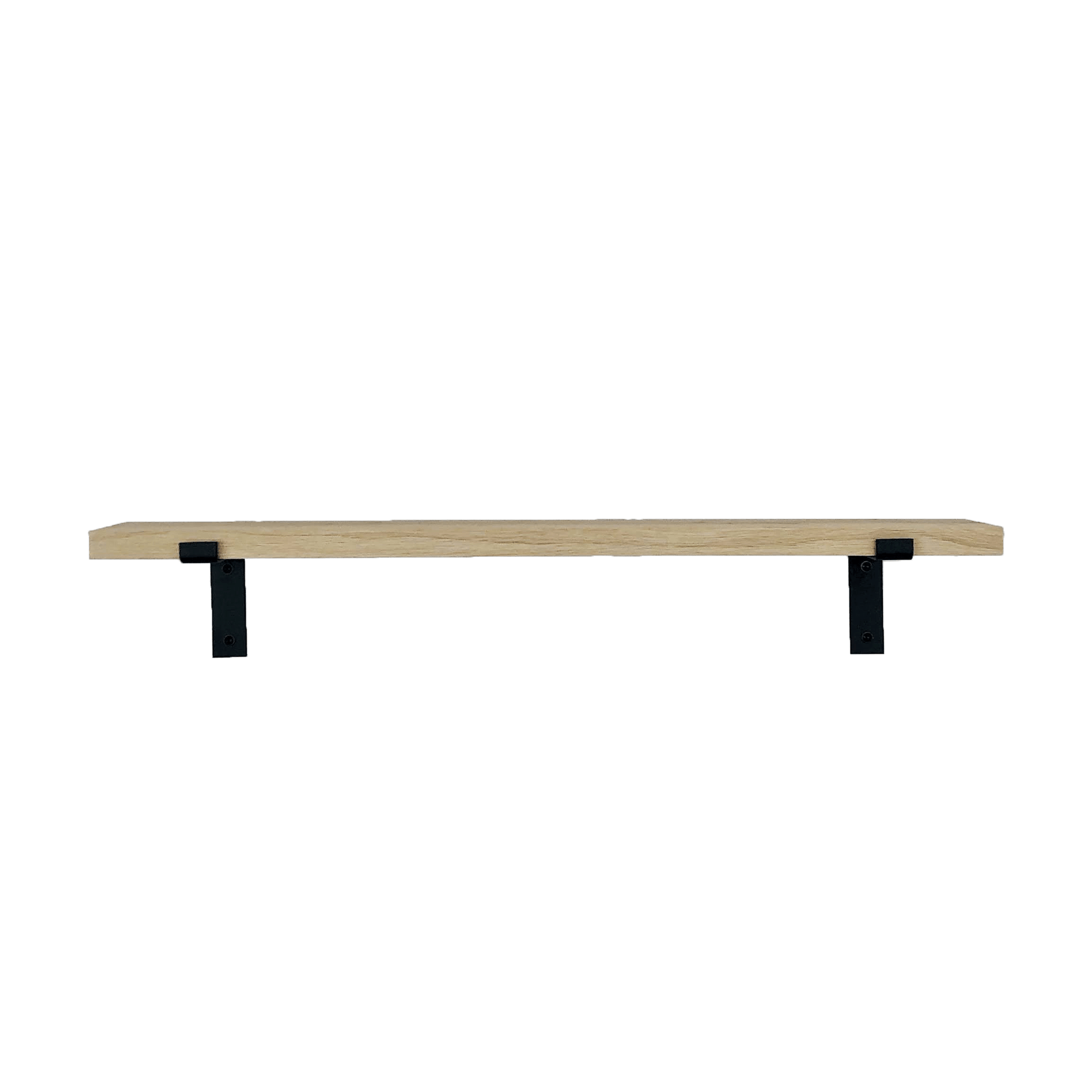 The Industrial L-shaped Shelf Brackets with Oak Shelf - 15 cm