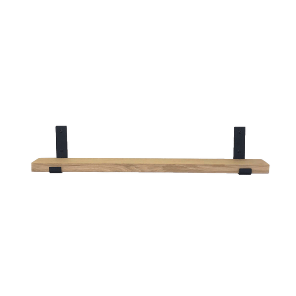 The Industrial L-shaped Shelf Brackets UP with Oak Shelf – 10 cm