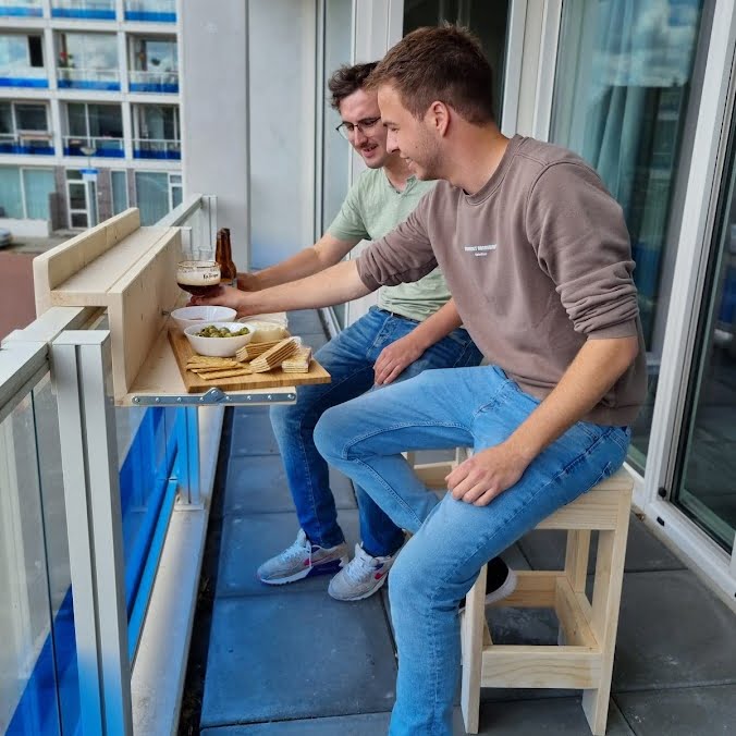 Houten Balkonkruk Hoog - 65 cm