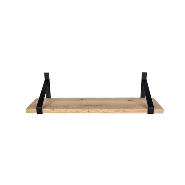 Industrial Shelf Brackets with Oak Shelf - 30 cm