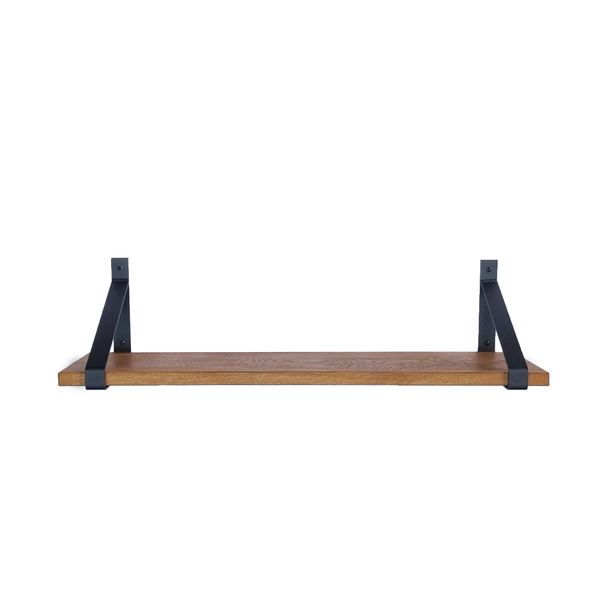 Industrial Shelf Brackets with Oak Shelf - 30 cm
