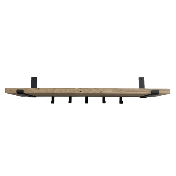 The Industrial L-shaped Shelf Brackets UP with Oak Shelf - 30 cm