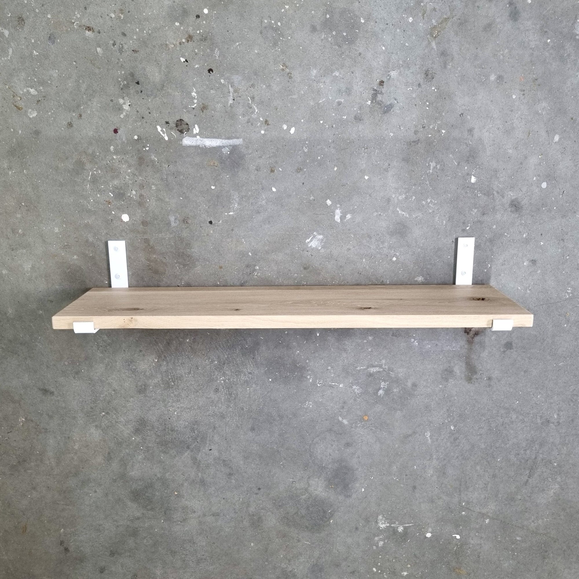 The Industrial L-shaped Shelf Brackets UP with Oak Shelf - 30 cm