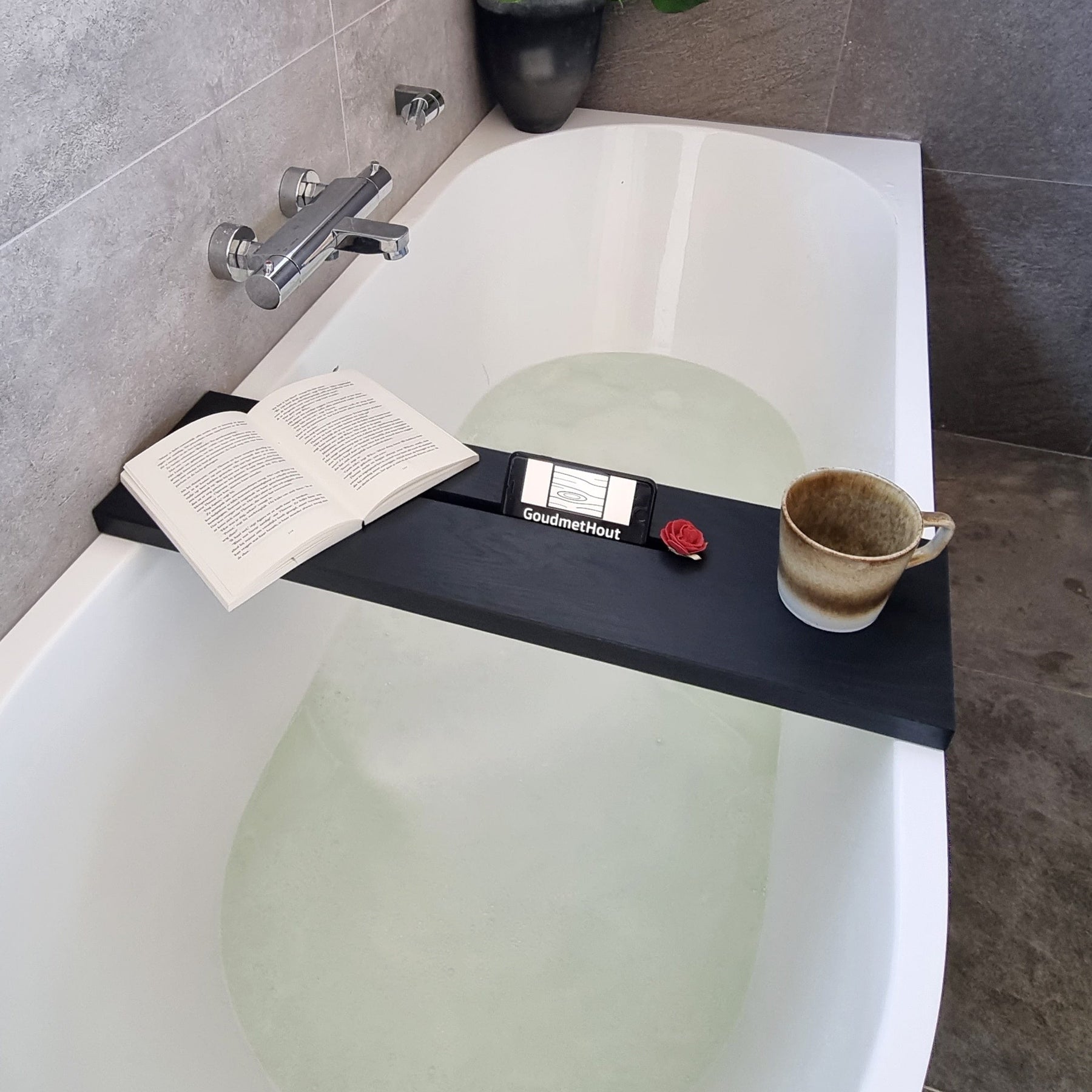 De Slimme Badplank Basis - Zwart Eiken