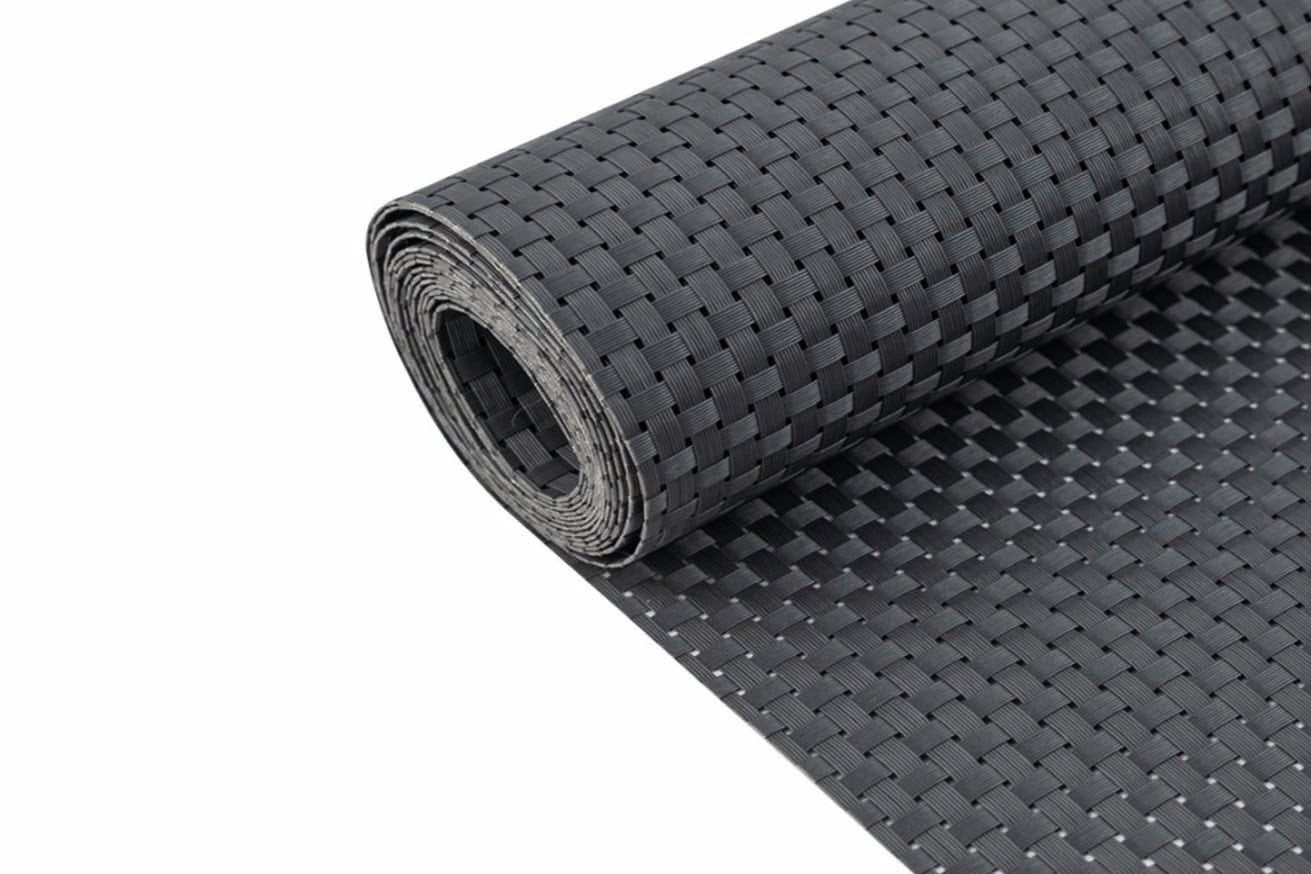 Écran de balcon - Aspect rotin - 90 x 300 cm - Tissu de balcon anthracite - À l'unité - 830 g/m²