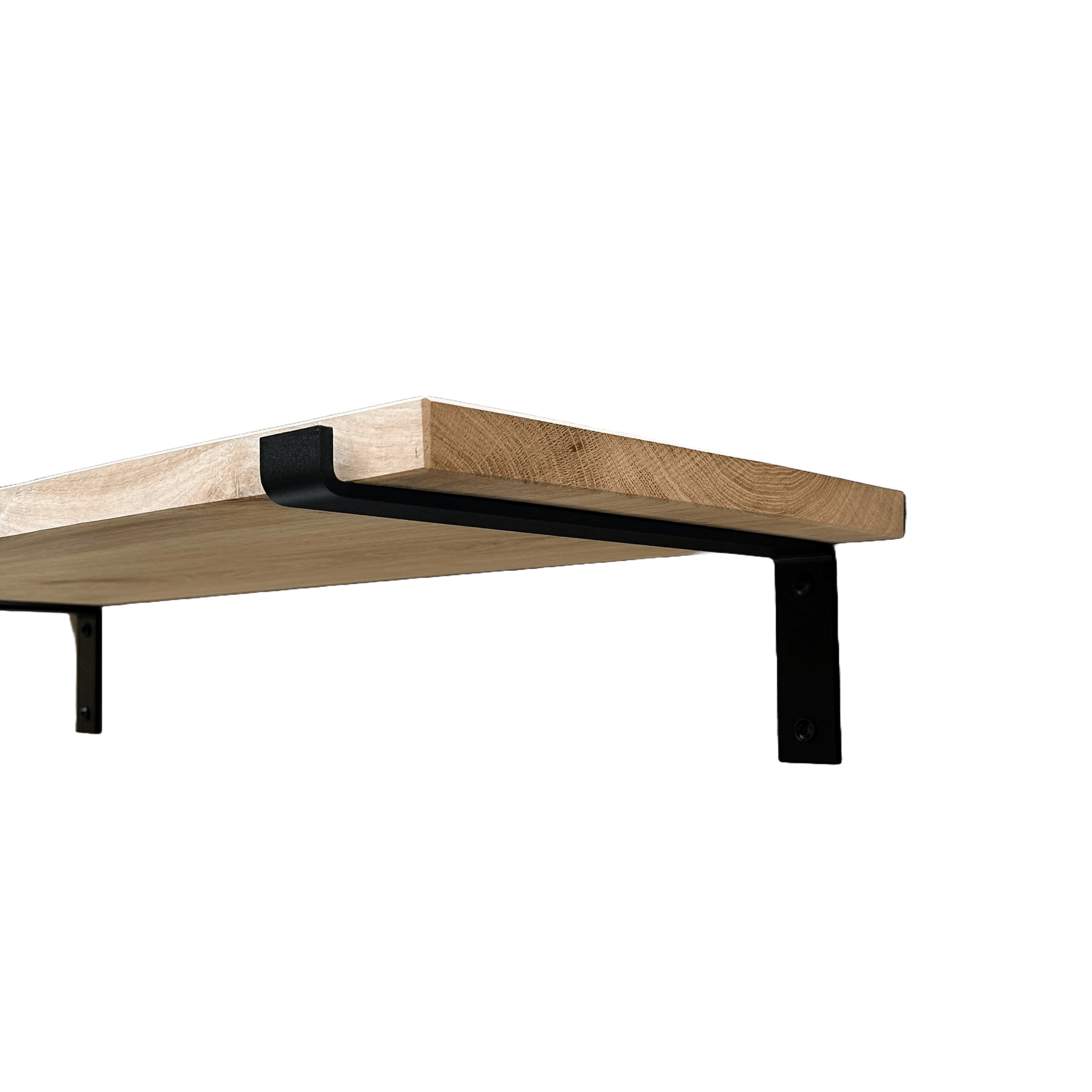 Soportes de Estantería Industriales en Forma de L con Estante de Roble - 35 cm