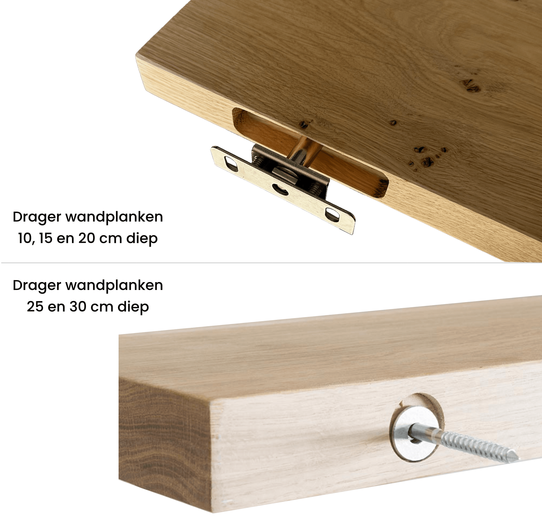 Floating Oak Wall Shelf - Beveled Edge
