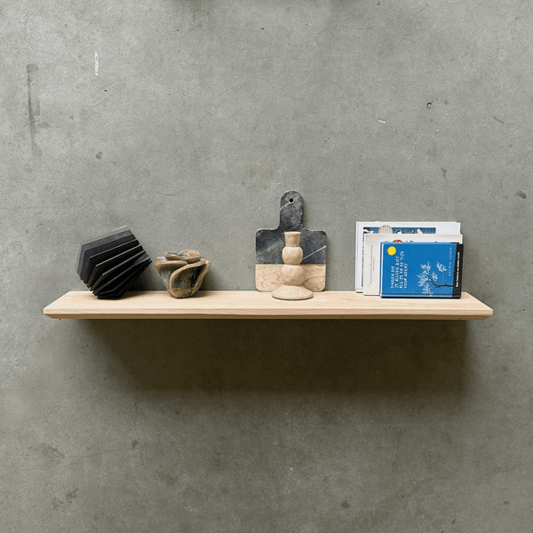Floating Oak Wall Shelf - Beveled Edge
