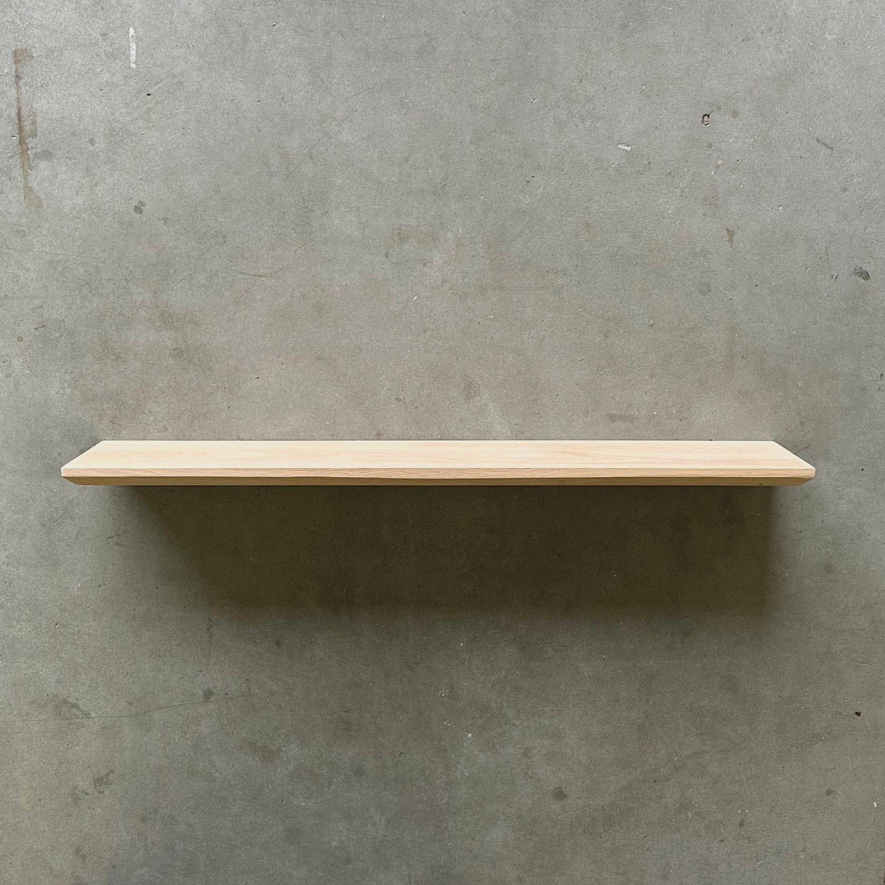 Floating Oak Wall Shelf - Beveled Edge