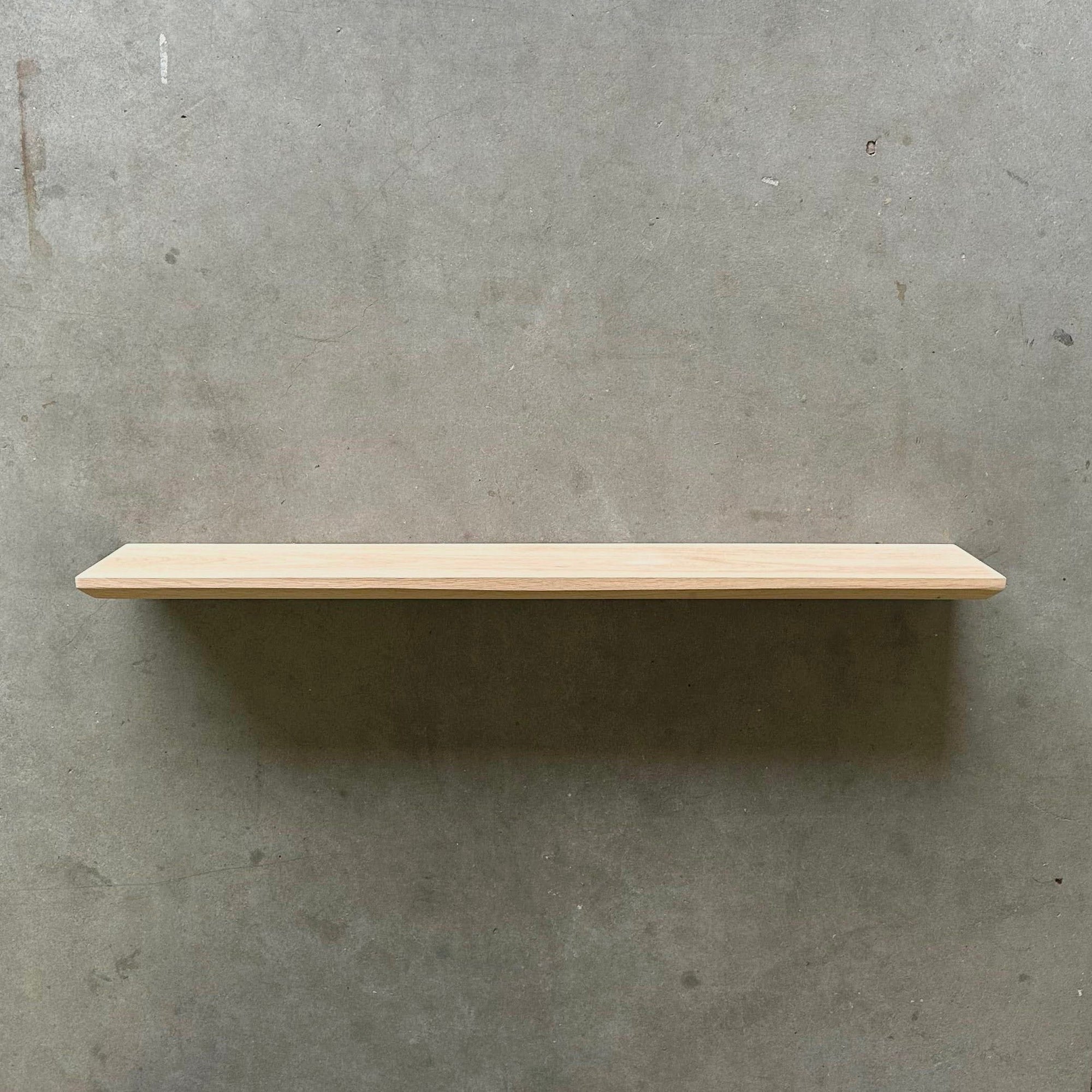 Floating Oak Wall Shelf - Beveled Edge