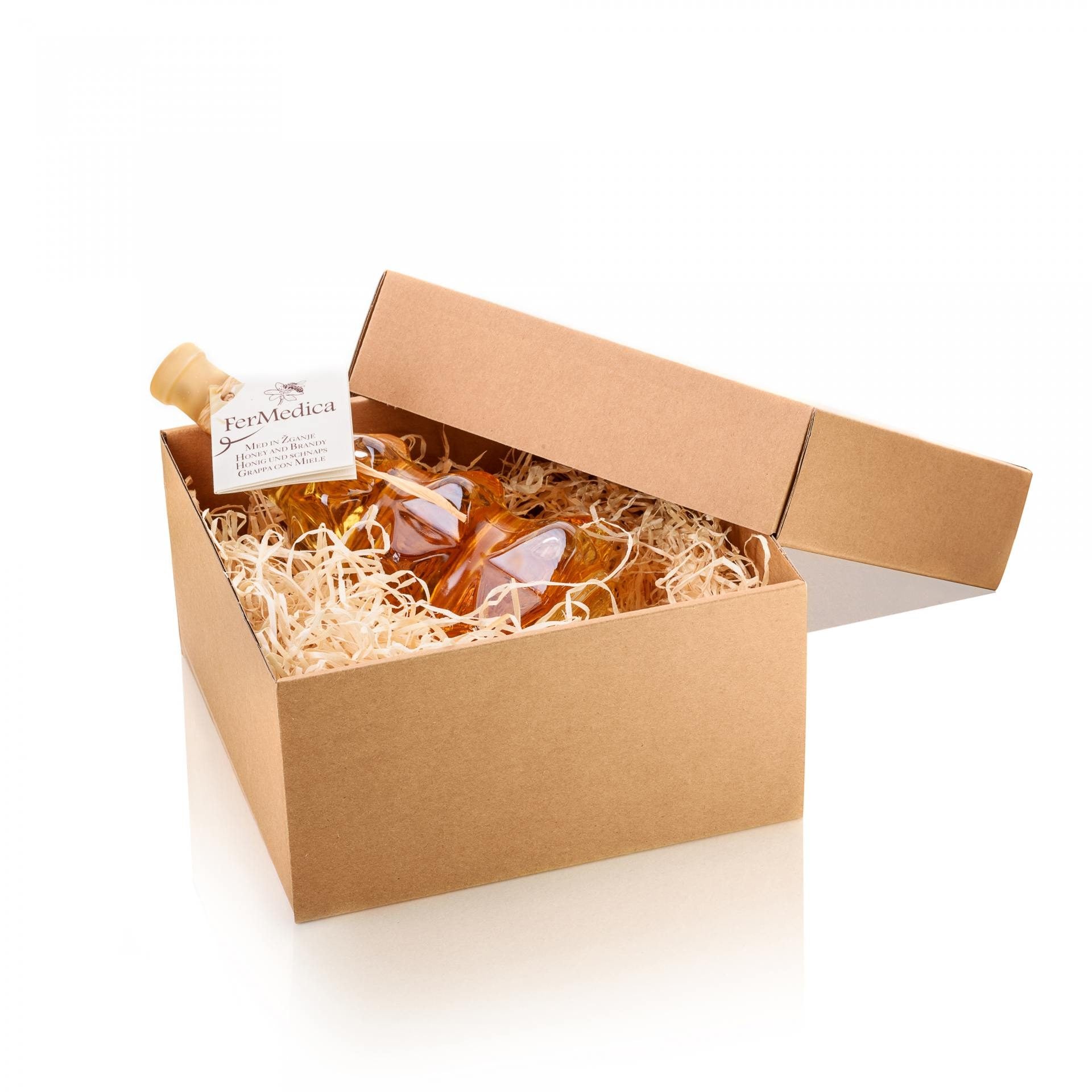 Med in žganje, med z dodatki, darilni seti v lični embalaži fermedica 49