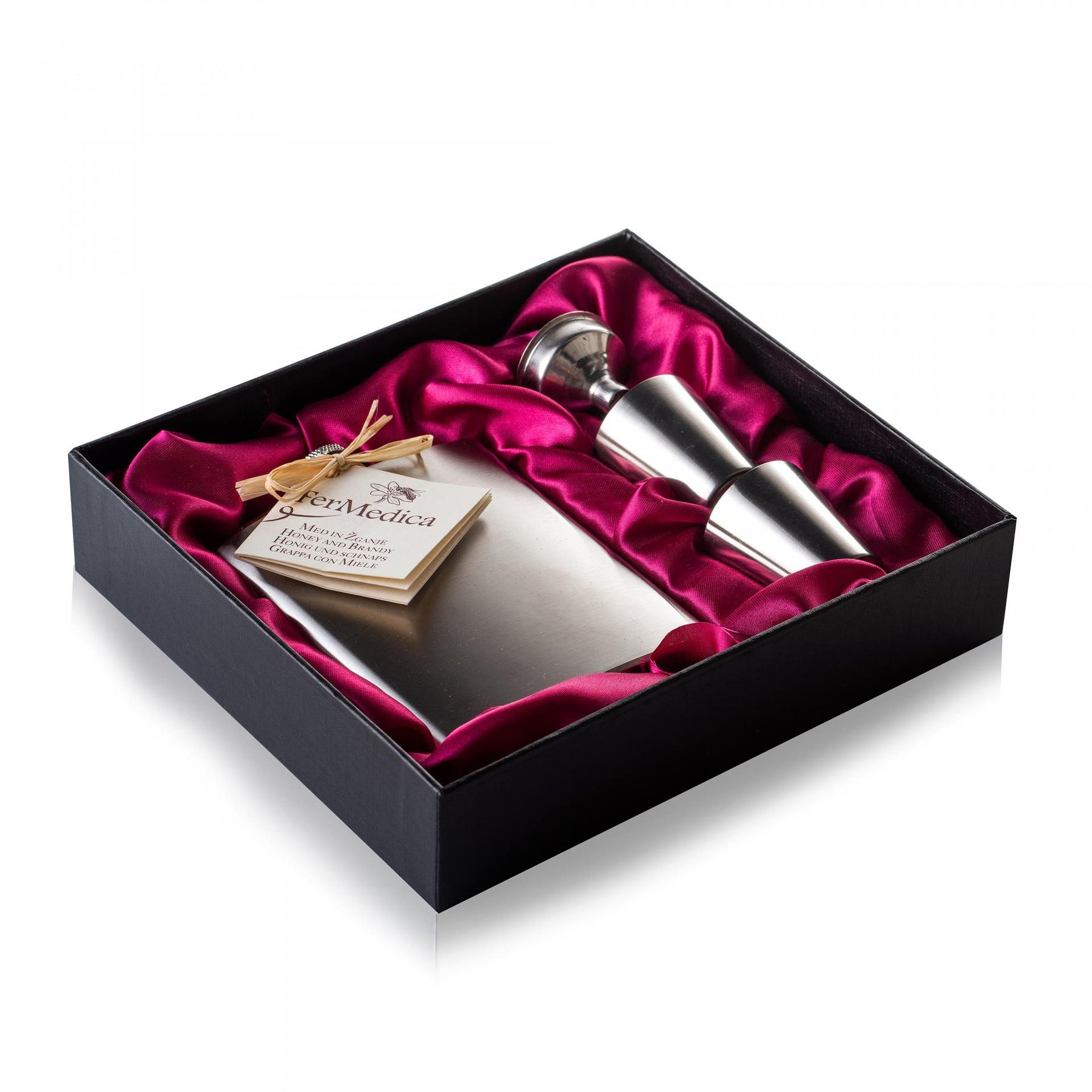 Med in žganje, med z dodatki, darilni seti v lični embalaži fermedica 89