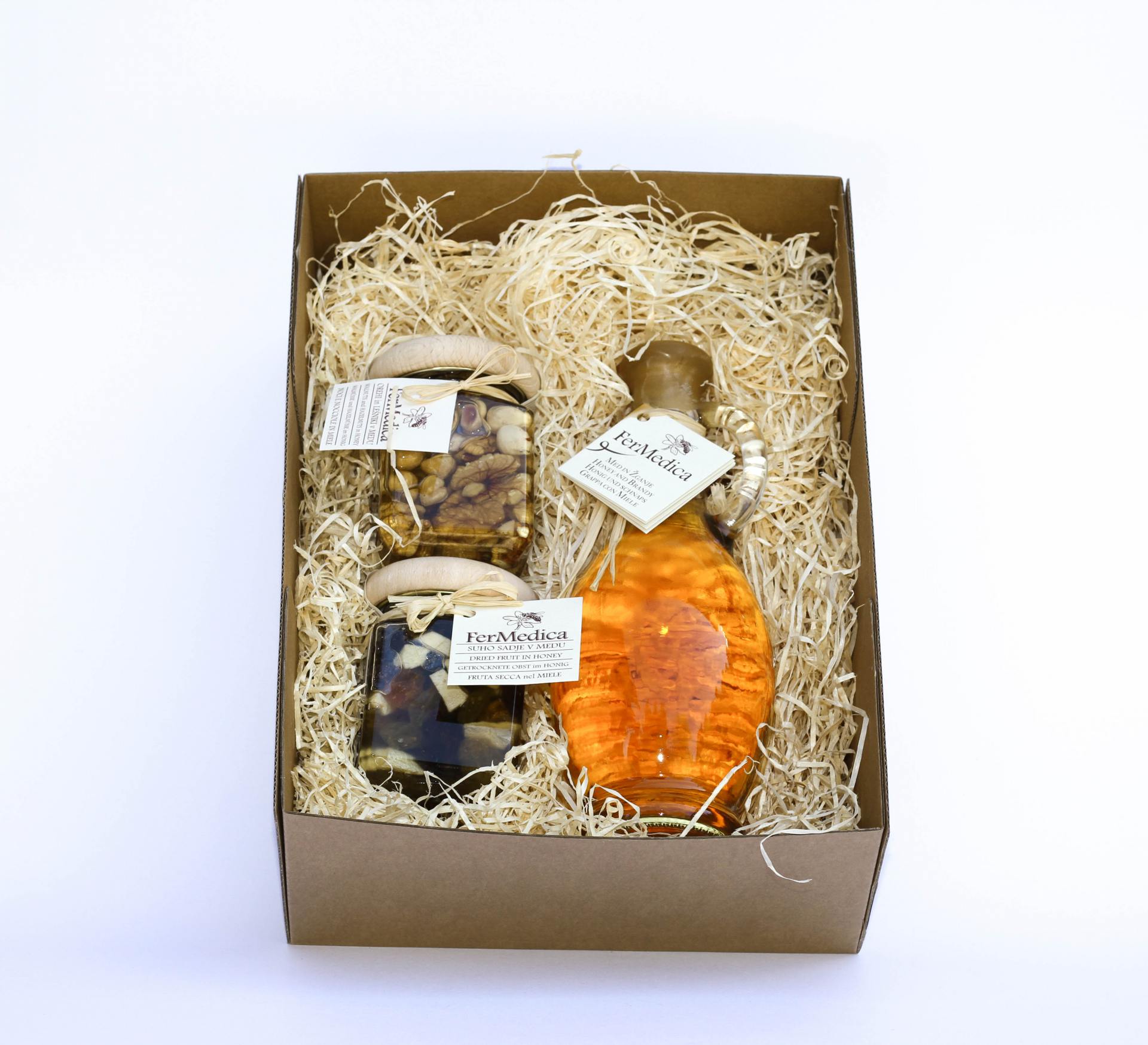 Med in žganje, med z dodatki, darilni seti v lični embalaži fermedica IMG_2235