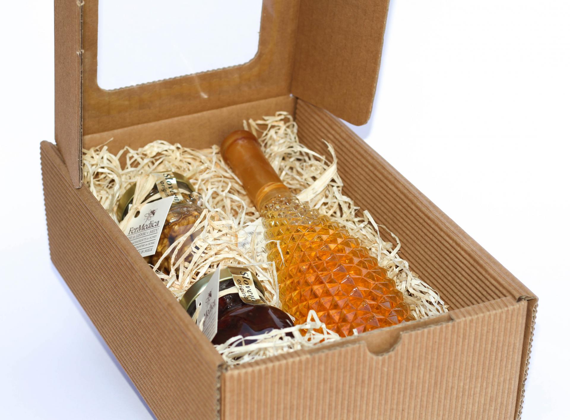 Med in žganje, med z dodatki, darilni seti v lični embalaži fermedica IMG_2165