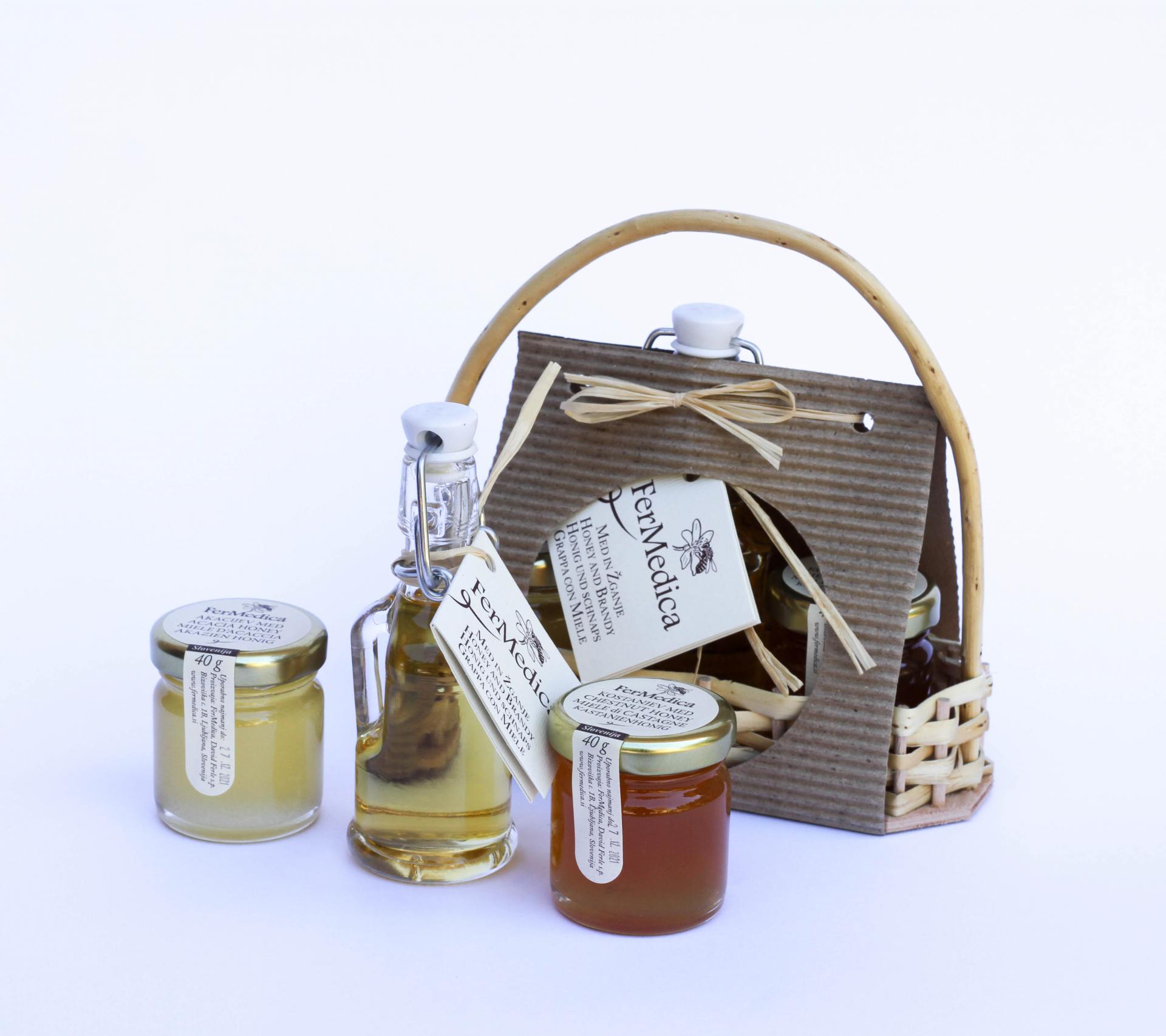 Med in žganje, med z dodatki, darilni seti v lični embalaži fermedica IMG_2116