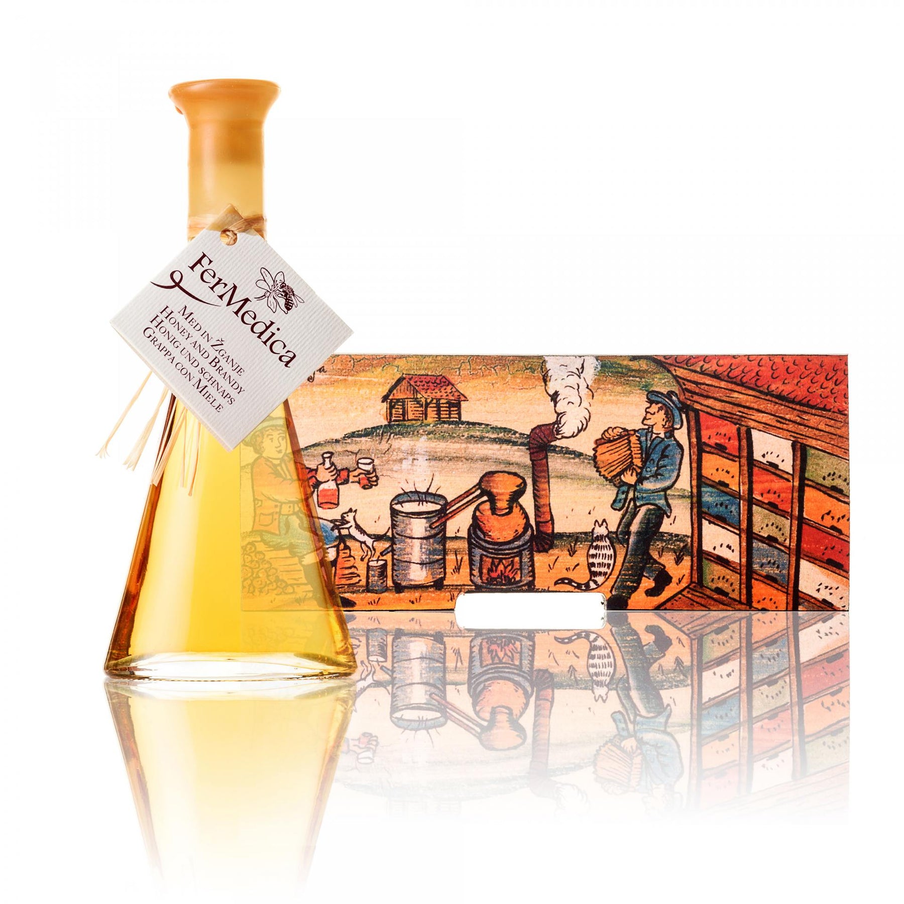 Med in žganje, med z dodatki, darilni seti v lični embalaži fermedica 27