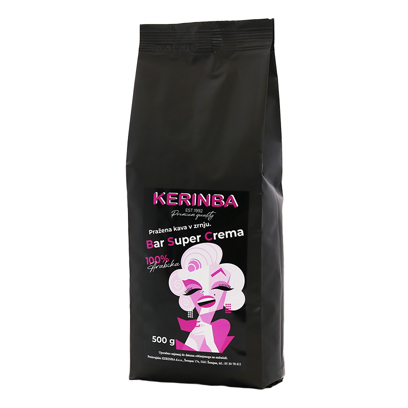 Kerinba kava Bar super crema 100% arabika 500 g - zrno
