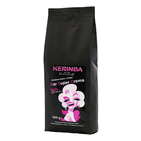 Kerinba kava Bar super crema 100% arabika 500 g - zrno