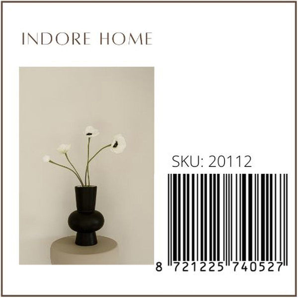 Vase Ann - black - ceramic - round - 21 cm