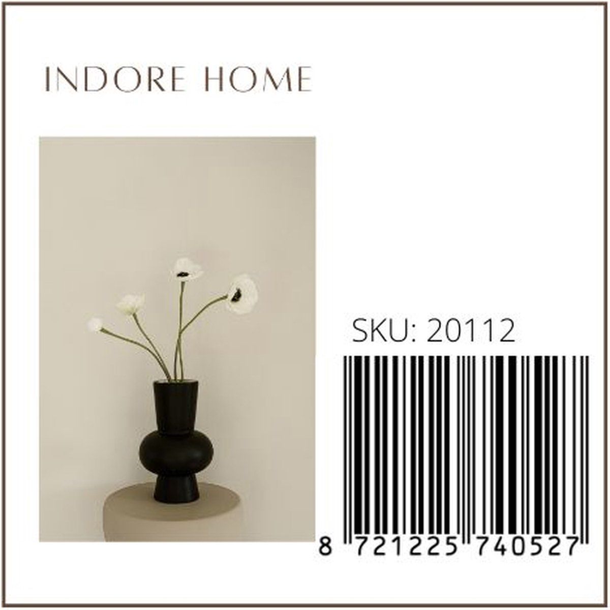 Vase Ann - black - ceramic - round - 21 cm