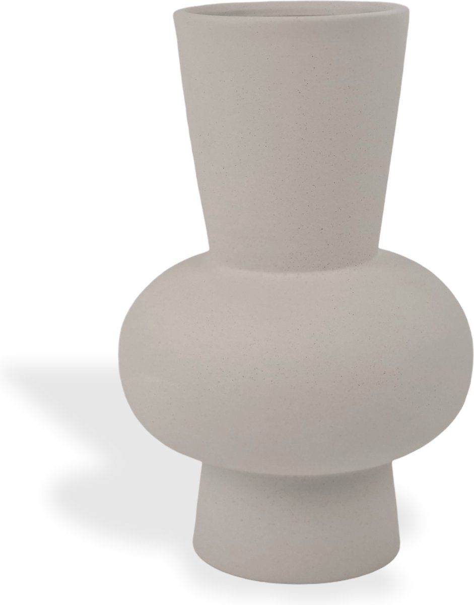 Vase Ann - white - ceramic - round - 30cm