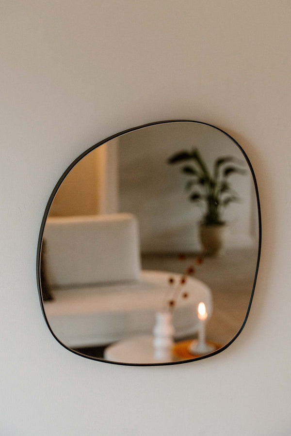 Wall Mirror - Organic Shape - 40cm - Black