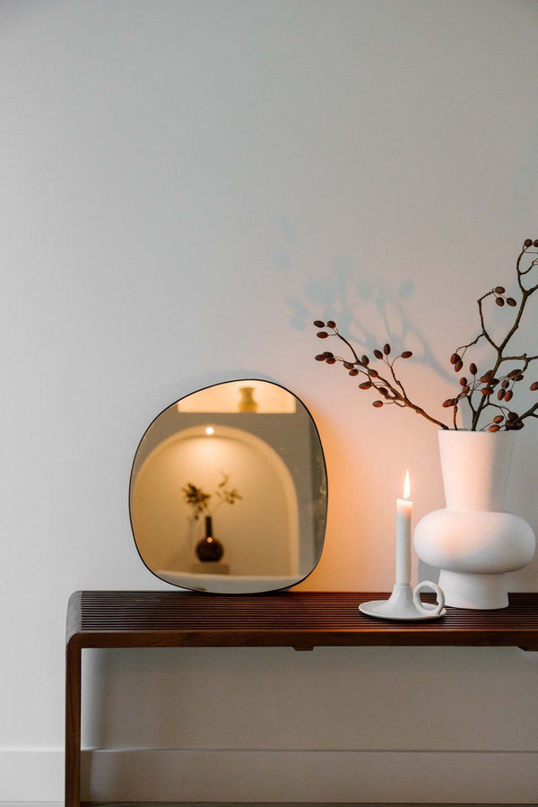 Wall Mirror - Organic Shape - 40cm - Black