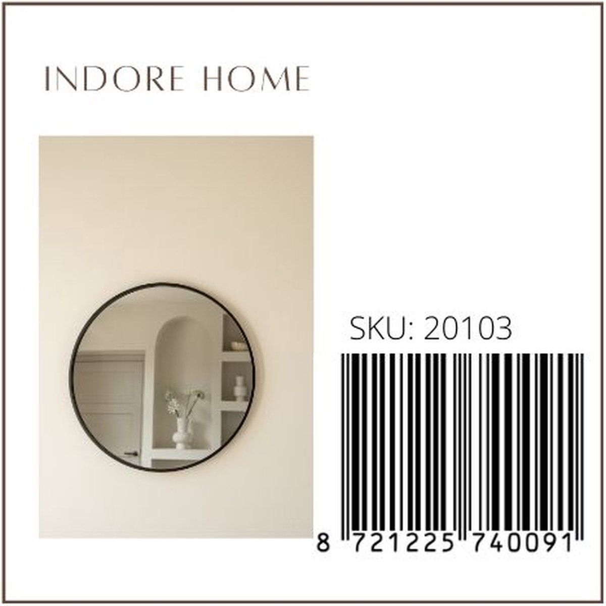 Wall Mirror - Black - Metal - Round - 60cm