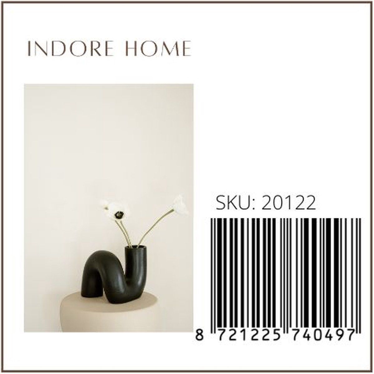 Kronkel vase – black – ceramic – round – 14cm