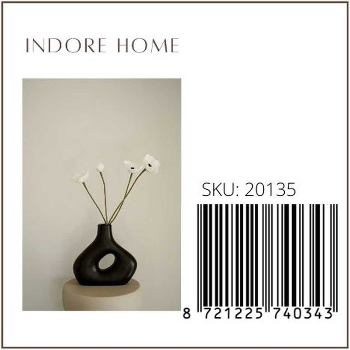 Alberti Vase – black – ceramic – round – 21