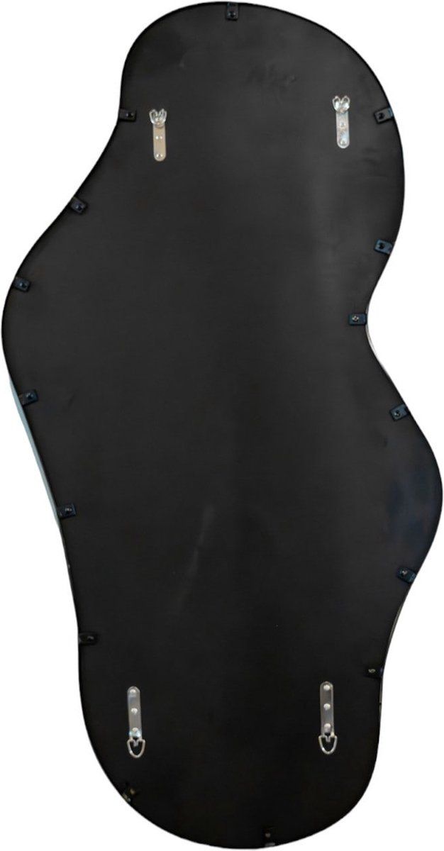 Troas Mirror - organic shape - asymmetrical - wall mirror - 110cm - Black