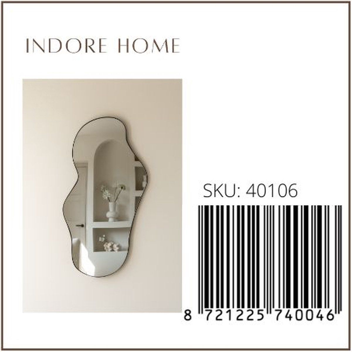 Troas Mirror - organic shape - asymmetrical - wall mirror - 110cm - Black