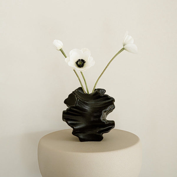 Indore Home - Coral Vase S - Ceramic Vase - Decorative Accessories - Black