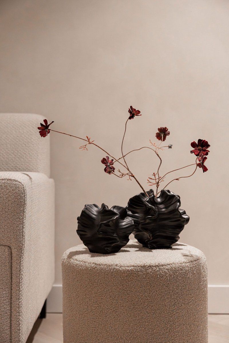 Indore Home - Coral vase set - Ceramic vase - Decorative accessories - Black
