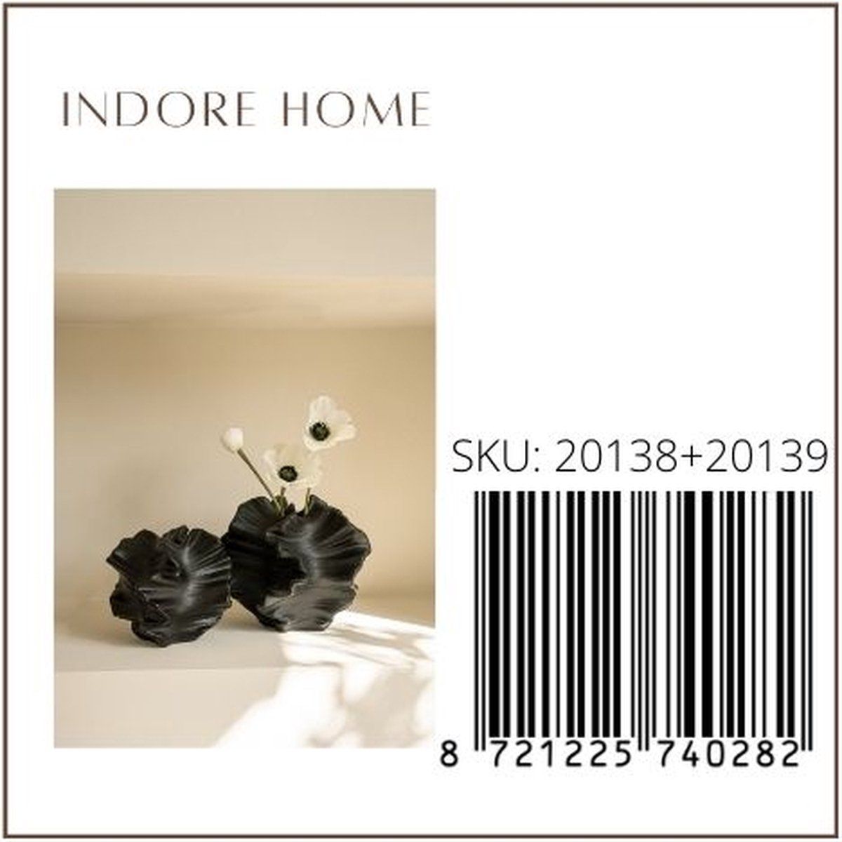 Indore Home - Coral vase set - Ceramic vase - Decorative accessories - Black