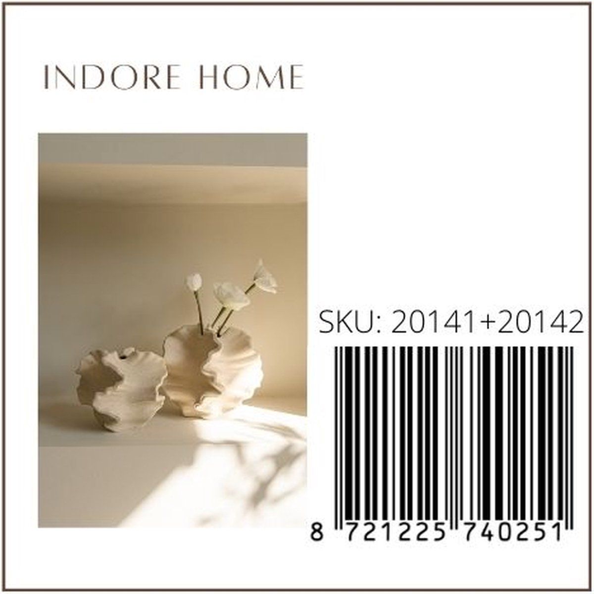 Indore Home - Coral vase set - Ceramic vase - White