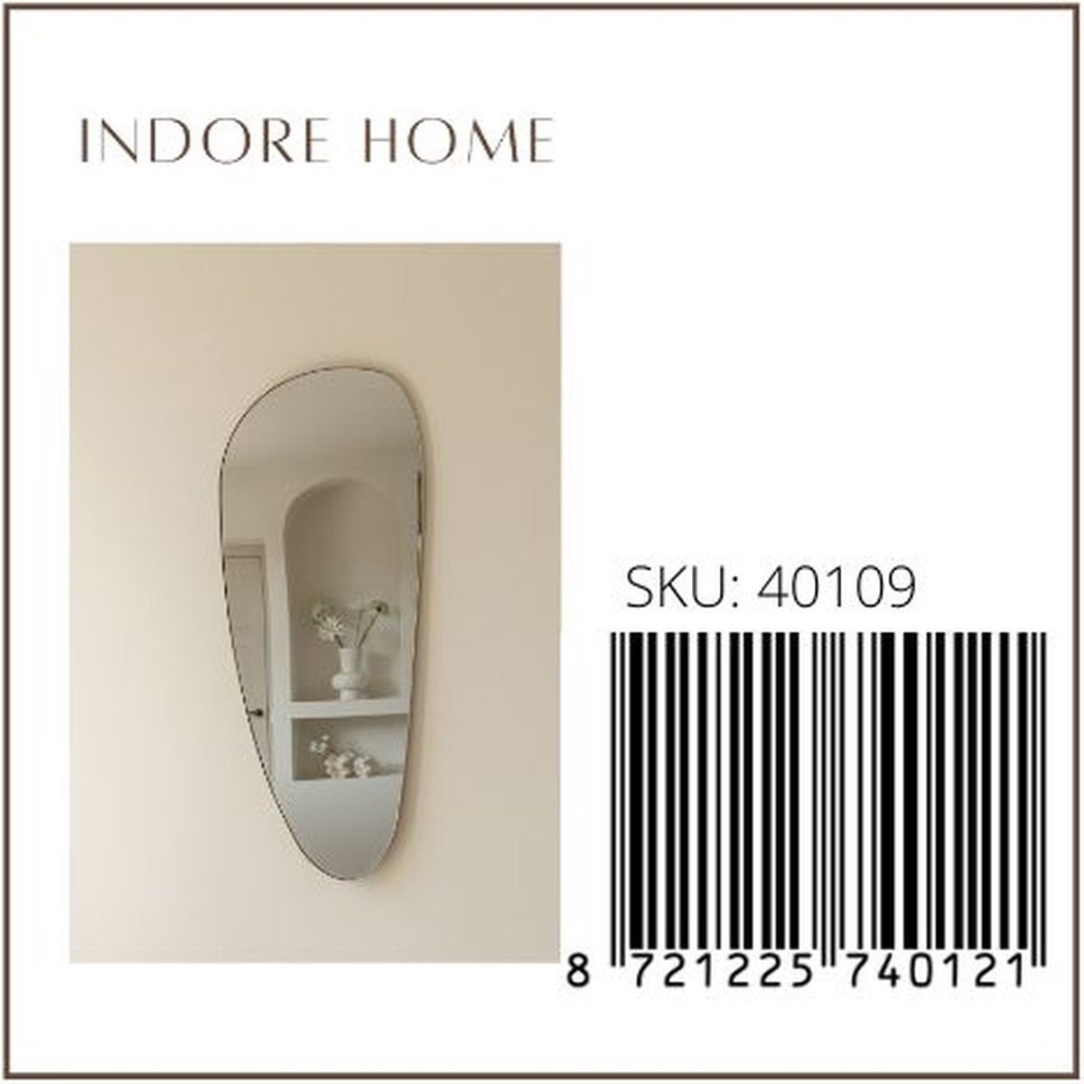 Wall Mirror Dean - Organic Shape - Asymmetrical - Mirror - 120cm - Gold