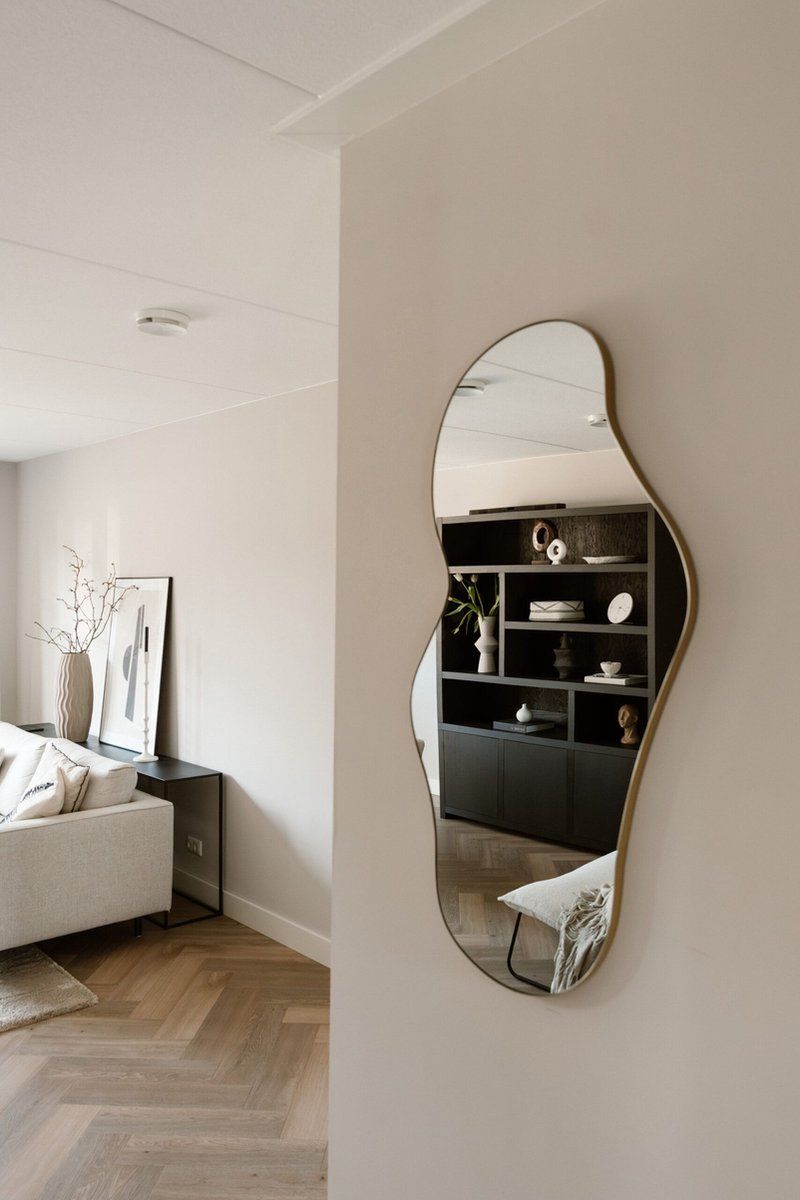 Troas Mirror - organic shape - asymmetrical - wall mirror - 110cm - gold