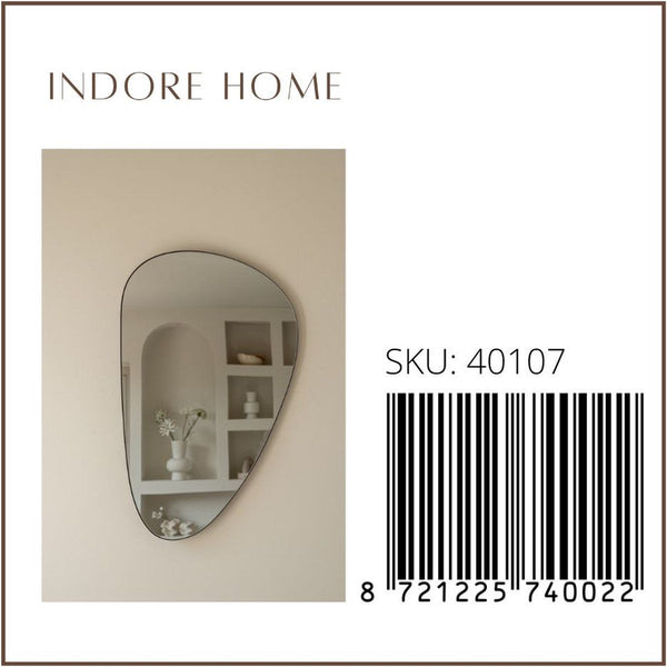 Spiegel Roosie - organic shape - asymmetrical - wall mirror - 80cm - black